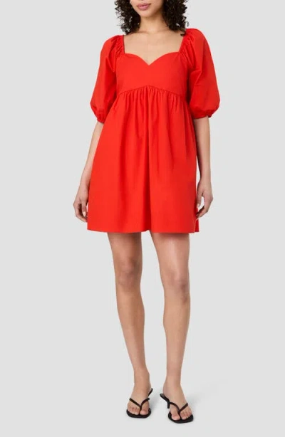 French Connection Cambria Puff Shoulder Cotton Minidress In Red