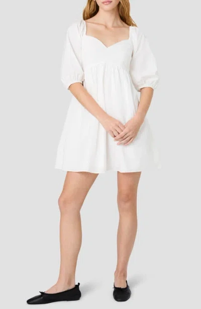 French Connection Cambria Puff Shoulder Cotton Minidress In White