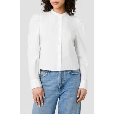 French Connection Cambria Puff Sleeve Cotton Shirt In White