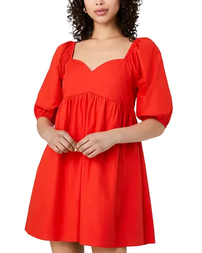 French Connection Cambria Puff Sleeve Dress In Orange
