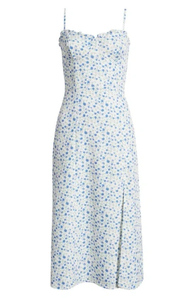 French Connection Camille Sleeveless Midi Dress In Summer White,blue |  ModeSens