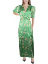 FRENCH CONNECTION CAMILLE WOMENS FLORAL PRINT MIDI WRAP DRESS