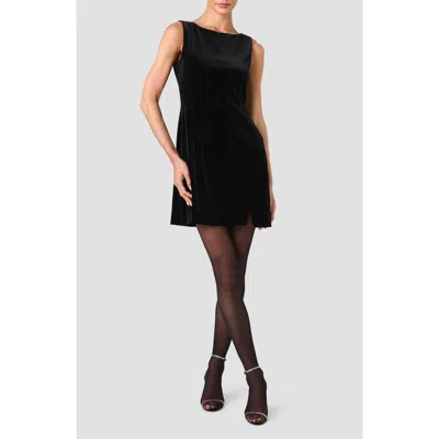 French Connection Caramia Stretch Velvet Minidress In Black