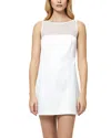 French Connection Carey Sleeveless Satin Minidress In Summer White