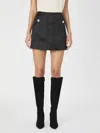 French Connection Carey Satin Embellished Skirt In Black In Black