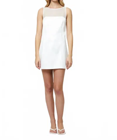French Connection Carey Satin Mini Dress In Summer White