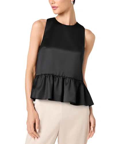 French Connection Carey Satin Sleeveless Top In Black
