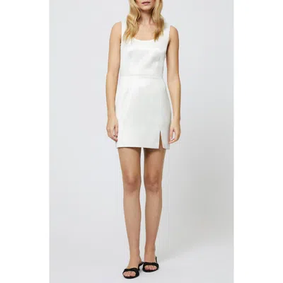 French Connection Carey Sleeveless Satin Minidress In Porcelain Cream