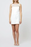 French Connection Carey Sleeveless Satin Minidress In Summer White