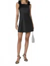 French Connection Carey Square Neck Dress In Black In Black