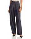 French Connection Carmine Flannel Pants In Charcoal