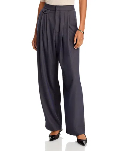 French Connection Carmine Flannel Pants In Charcoal