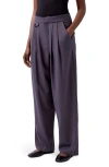 French Connection Carmine Flannel Pants In Charcoal