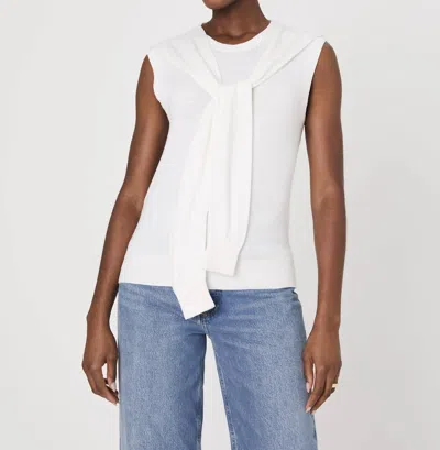 French Connection Cashmere Blend Shoulder Vest In Porcelain Cream In White