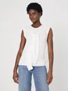 French Connection Cashmere Blend Shoulder Vest In Porcelain Cream In White