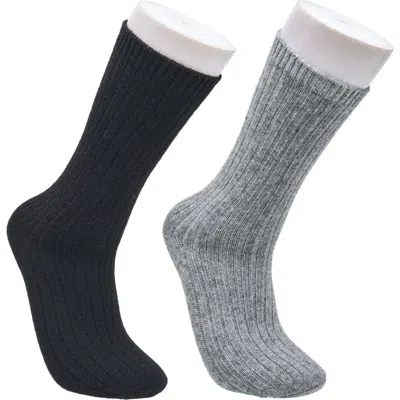 French Connection Cashmere Flat Crew Sock 2-pack In Multi