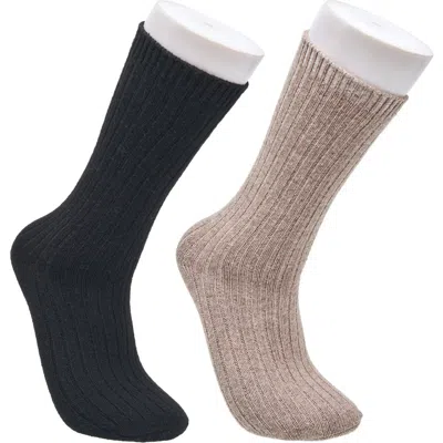 French Connection Cashmere Flat Crew Sock 2-pack In Multi