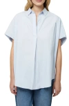 French Connection Cele Rhodes Cotton Poplin Top In Blue