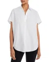 French Connection Cele Rhodes Oversized Cotton Blouse In Linen White