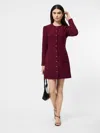French Connection Celie Long Sleeve Button Front Minidress In Burgundy