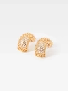 FRENCH CONNECTION CHAIN TEXTURED HALF HOOP EARRINGS GOLD