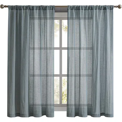 French Connection Charter Crushed Set Of 2 Curtain Panels In Aqua