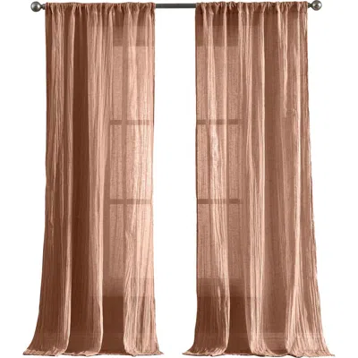 French Connection Charter Crushed Set Of 2 Curtain Panels In Dusty Pink