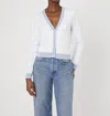 French Connection Check Cardigan In Sky Blue/white