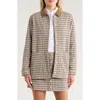 French Connection Check Plaid Corduroy Collar Jacket In Neutral