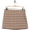 French Connection Check Plaid Patch Pocket Miniskirt In Brown