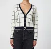 French Connection Check-print Button-front Cardigan In Multi In White