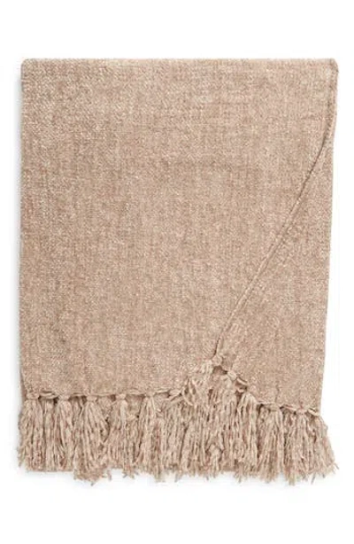French Connection Chenille Fringe Trim Throw In Neutral