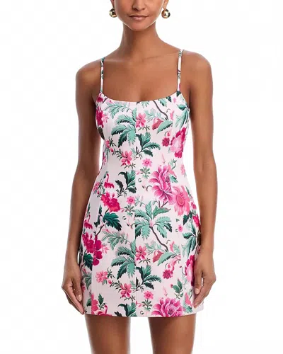 French Connection Christa York Satin Christa Mini Dress In Pink Icing Floral In Multi