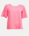 French Connection Classic Crepe Light Fluted Sleeve Top