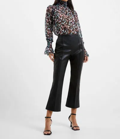 French Connection Claudia Faux Leather Kick Flare Pants In Black