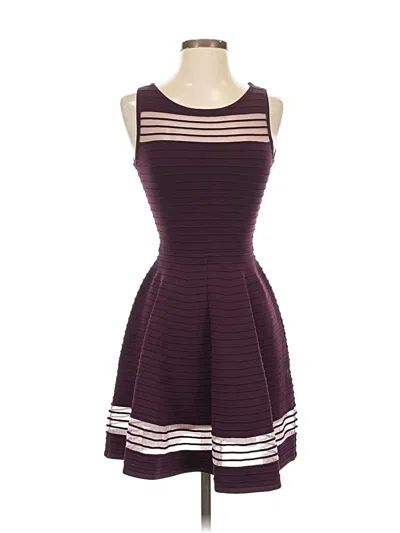 Pre-owned French Connection Cocktail Dress In Burgundy