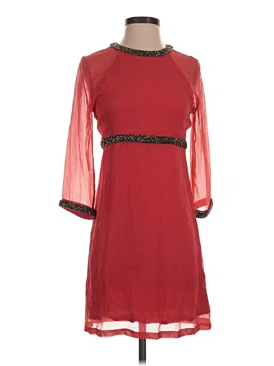 Pre-owned French Connection Cocktail Dress In Burgundy