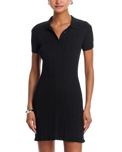 French Connection Collared Henley Mini Dress In Black