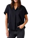 French Connection Frenh Connection Cele Short Sleeve Cotton Top In Black