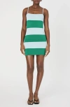 French Connection Colorblock Knit Body-con Minidress In Green
