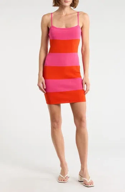 French Connection Colorblock Knit Body-con Minidress In Animal Print
