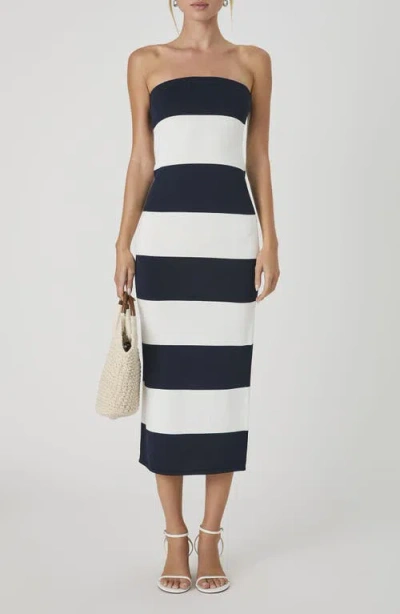 French Connection Colorblock Strapless Tube Dres In Multi