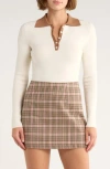 French Connection Contrast Collar Polo Sweater In Brown