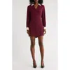French Connection Contrast Collar Shirtdress In Burgundy
