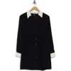 French Connection Contrast Collar Shirtdress In Black