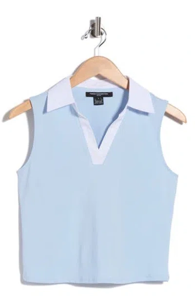 French Connection Contrast Collar Sleeveless Knit Polo
