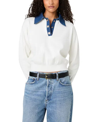 French Connection Contrast Collar Sweater In White