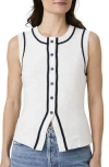 French Connection Contrast Piped Sweater Vest In White