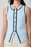 French Connection Contrast Piped Sweater Vest In Multi