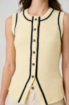 French Connection Contrast Piped Sweater Vest In Multi